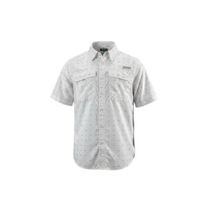 Habit S/P Fishing Shirt Mens Small TS10411 UPF 40 Ventilated Fish Print White